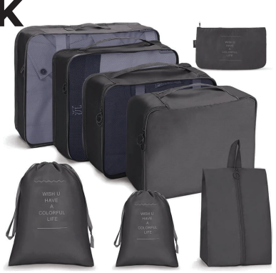 8 pcs Packing Cubes Set, Travel Luggage Organizer